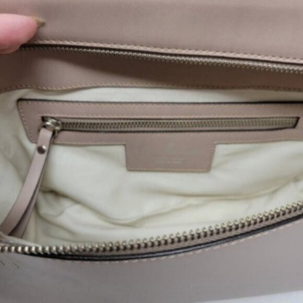 Alberta Di Canio | Italian Leather Full Zip Satchel Handbag Light Pink blush - Picture 6 of 10